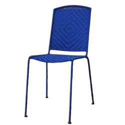Chaise CALAO tissée bleue